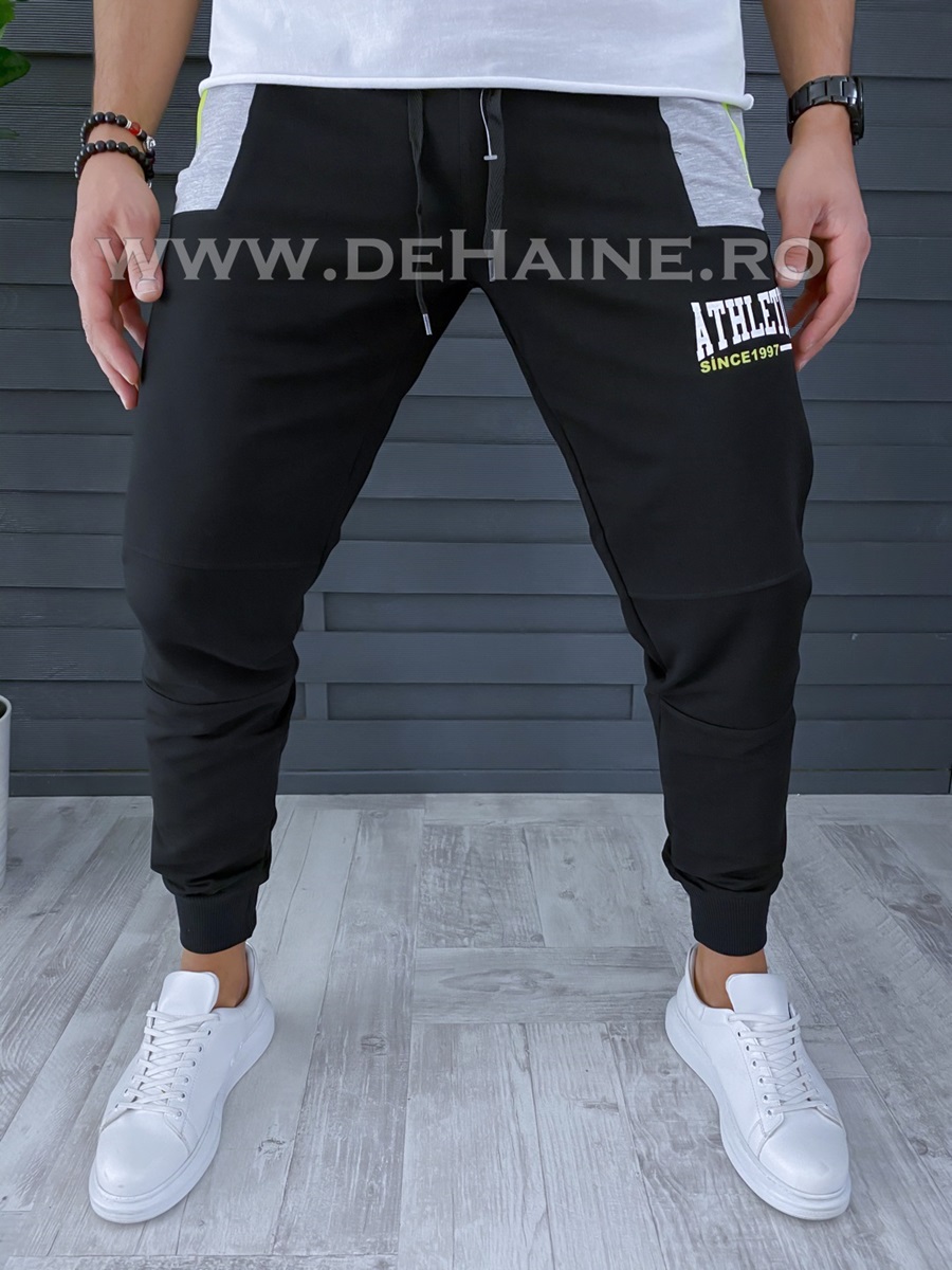 Pantaloni de trening conici negru A9565 16-4